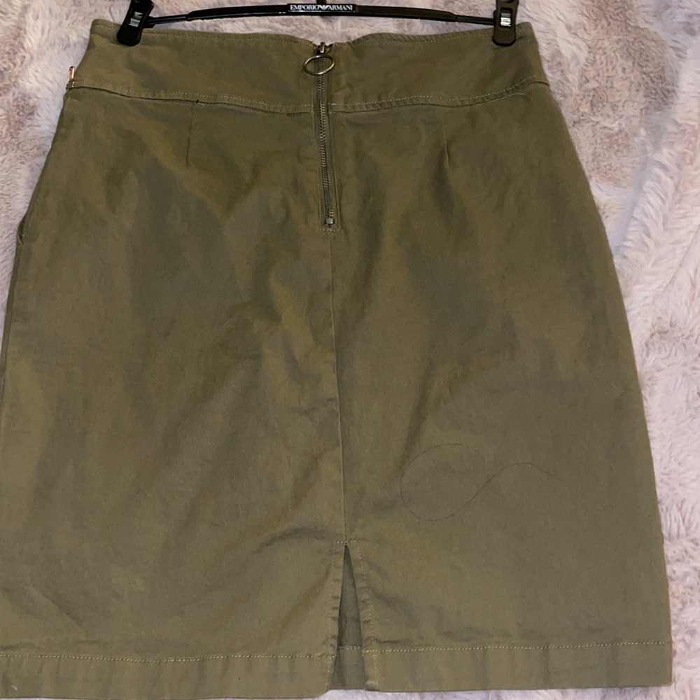 Olive green high waist skirt - Picture 4 of 5
